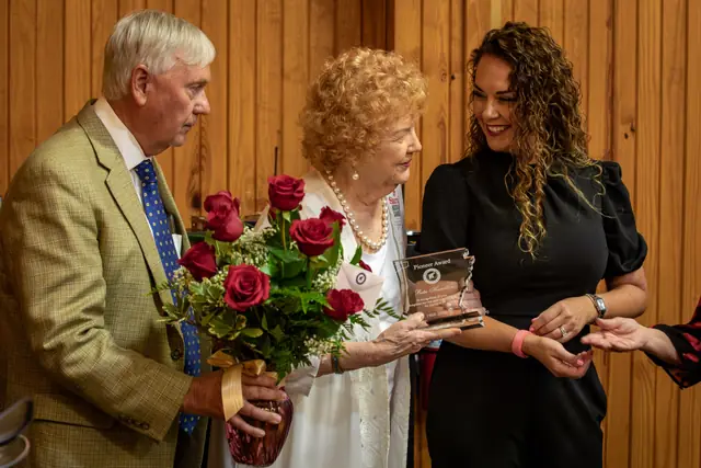 An award presentation during the program