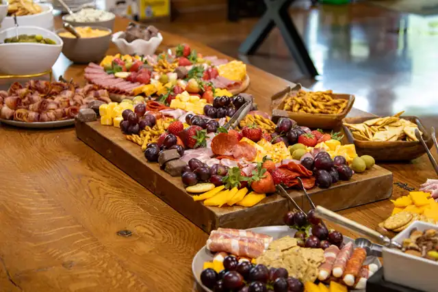 Spread laid out for the pre-dinner reception