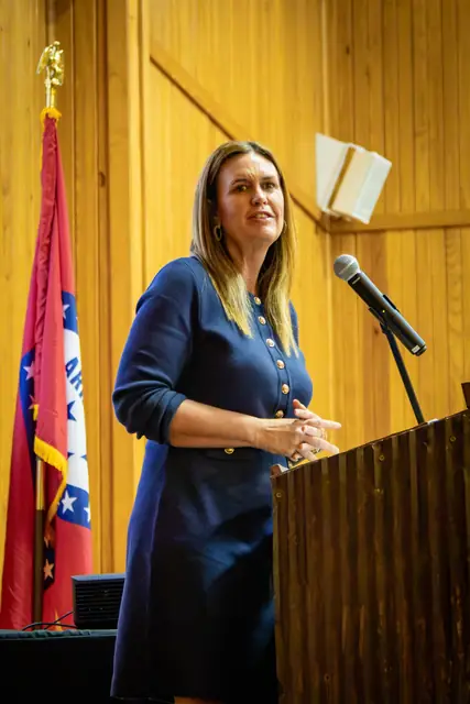 Governor Sarah Huckabee Sanders delivers the keynote address